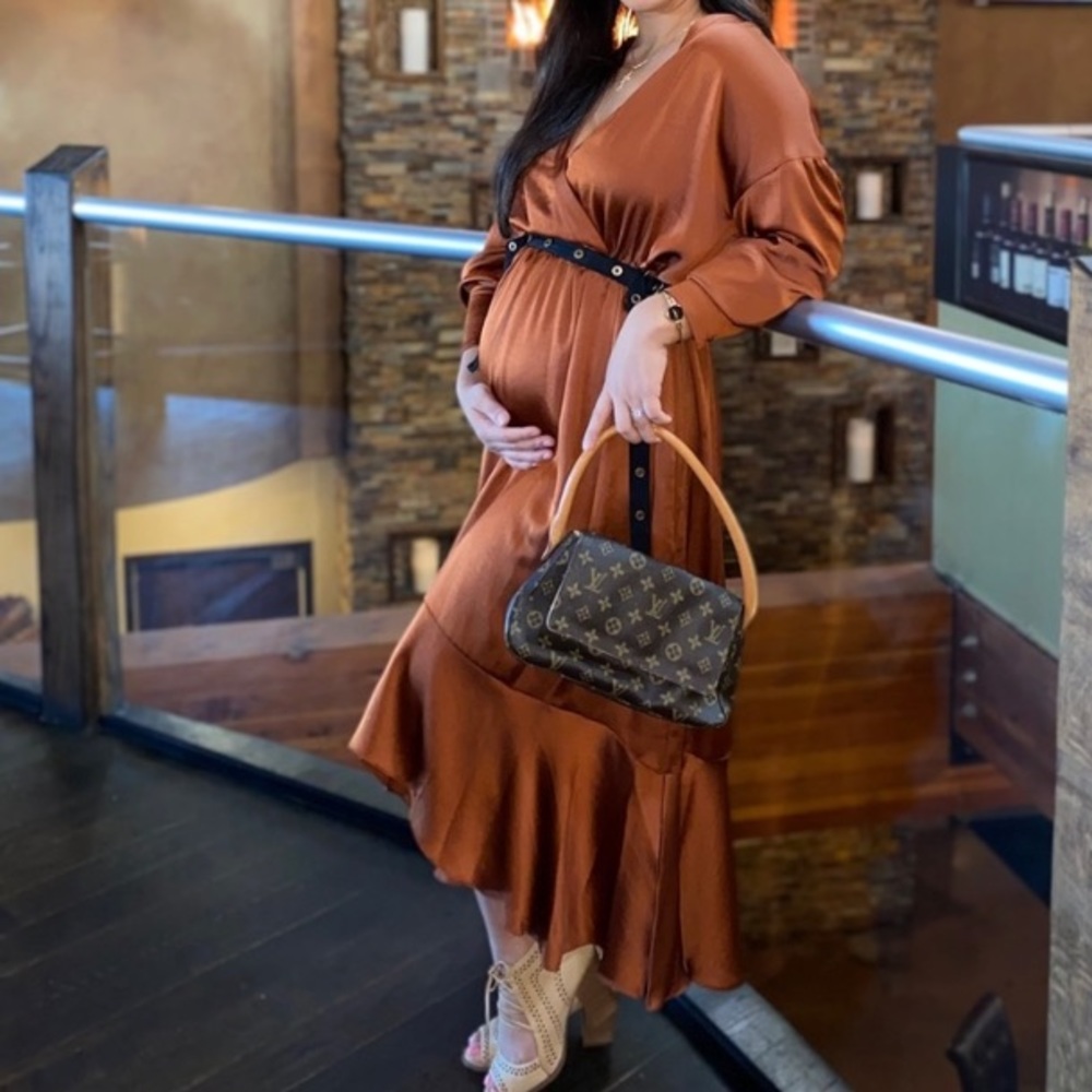 BCBG Satin Maxi Dress